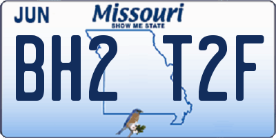 MO license plate BH2T2F