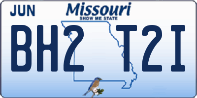 MO license plate BH2T2I