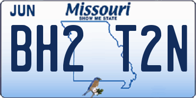 MO license plate BH2T2N