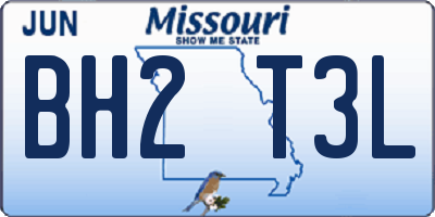 MO license plate BH2T3L