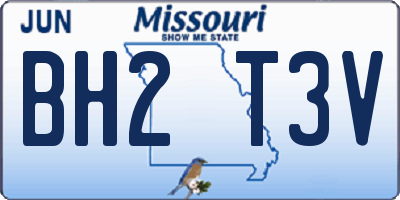 MO license plate BH2T3V