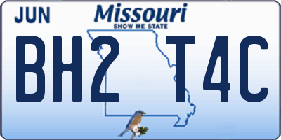 MO license plate BH2T4C