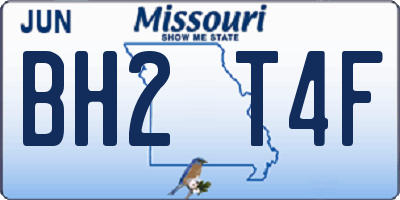 MO license plate BH2T4F