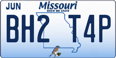 MO license plate BH2T4P