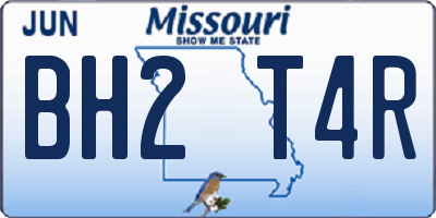 MO license plate BH2T4R