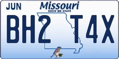 MO license plate BH2T4X