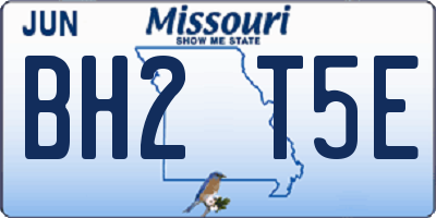 MO license plate BH2T5E