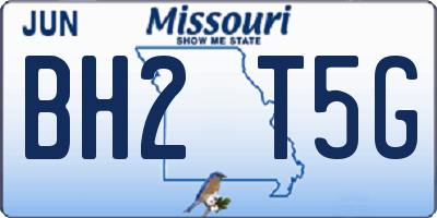 MO license plate BH2T5G
