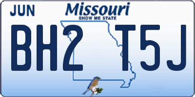 MO license plate BH2T5J
