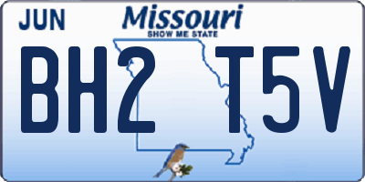 MO license plate BH2T5V