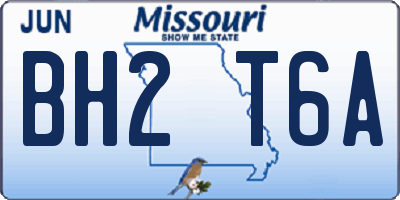 MO license plate BH2T6A