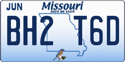 MO license plate BH2T6D