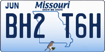 MO license plate BH2T6H