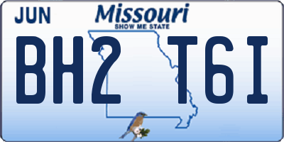 MO license plate BH2T6I