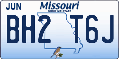 MO license plate BH2T6J