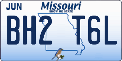 MO license plate BH2T6L