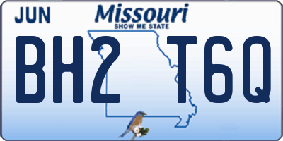 MO license plate BH2T6Q
