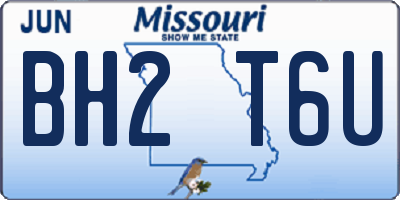 MO license plate BH2T6U