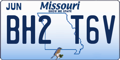 MO license plate BH2T6V