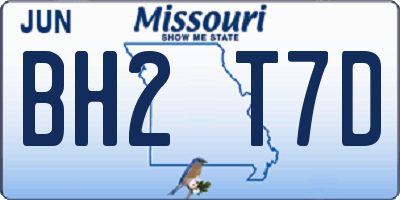 MO license plate BH2T7D