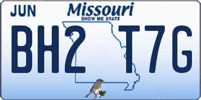 MO license plate BH2T7G