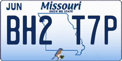 MO license plate BH2T7P