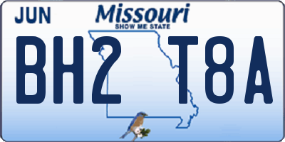 MO license plate BH2T8A
