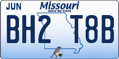 MO license plate BH2T8B