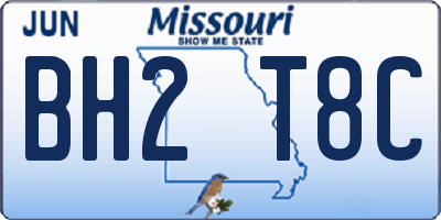 MO license plate BH2T8C