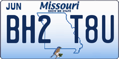 MO license plate BH2T8U