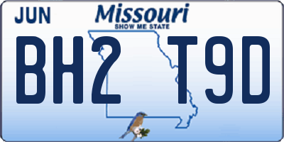 MO license plate BH2T9D