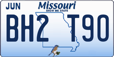 MO license plate BH2T9O