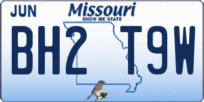 MO license plate BH2T9W