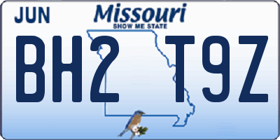 MO license plate BH2T9Z