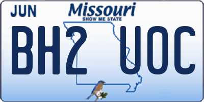 MO license plate BH2U0C