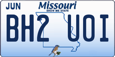 MO license plate BH2U0I