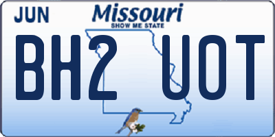 MO license plate BH2U0T