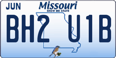 MO license plate BH2U1B