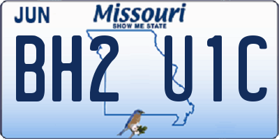 MO license plate BH2U1C