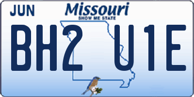 MO license plate BH2U1E