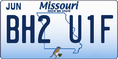 MO license plate BH2U1F