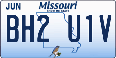 MO license plate BH2U1V