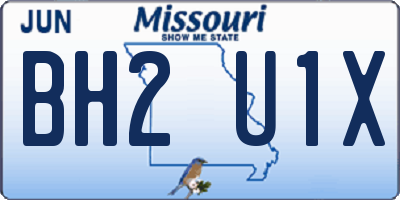 MO license plate BH2U1X