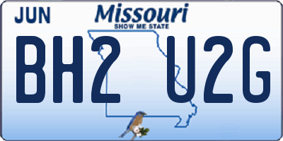 MO license plate BH2U2G