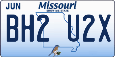 MO license plate BH2U2X