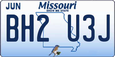 MO license plate BH2U3J