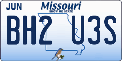 MO license plate BH2U3S