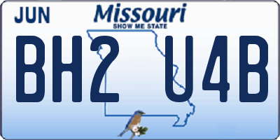 MO license plate BH2U4B