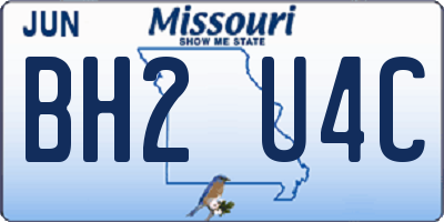 MO license plate BH2U4C