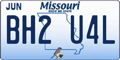 MO license plate BH2U4L